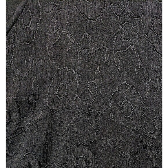 Vintage Black Floral Jacquard Button Front Top XL Boho Artsy Grunge Whimsigoth - Picture 3 of 9